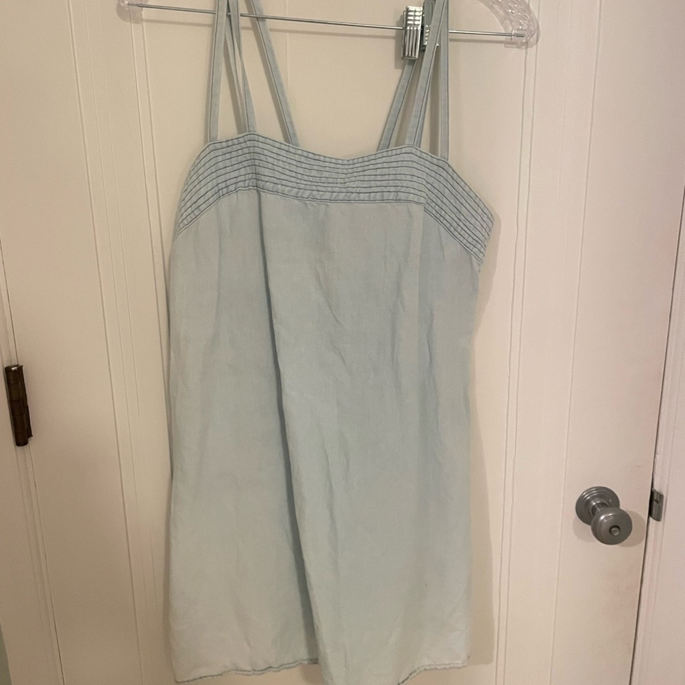 Zara Soft Blue Strappy Denim Dress